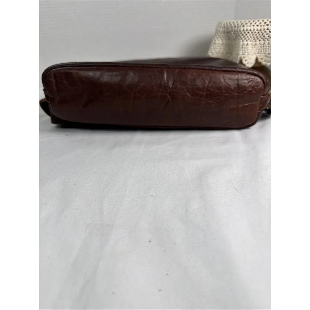 Jack Georges Voyager Small Brown Leather Crossbody Backpack Unisex.